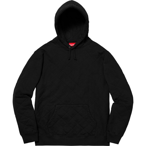 Supreme Quilted Hooded Sweatshirt - Black