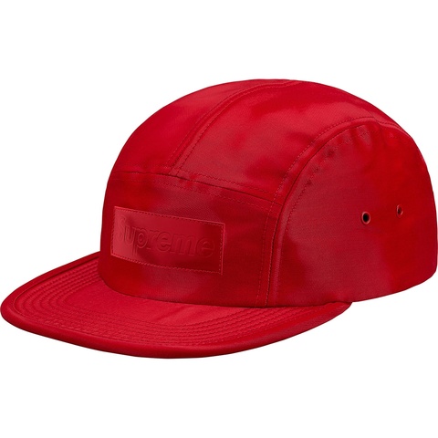 Supreme Patent Leather Patch Camp Cap - Red