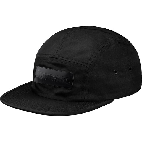 Supreme Patent Leather Patch Camp Cap - Black