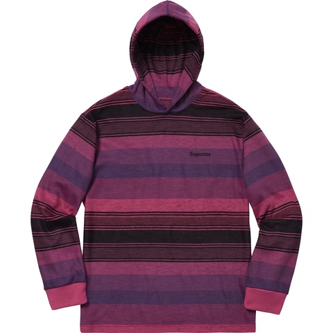 Supreme Knit Stripe Hooded L/S Top - Pink