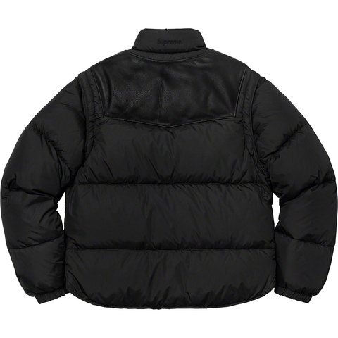 Supreme Supreme®/Schott® Down Leather Vest Puffy Jacket - Black
