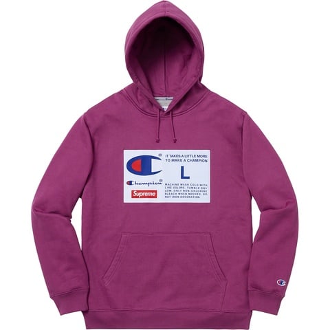 Supreme®/Champion® Label Hooded Sweatshirt - Supreme