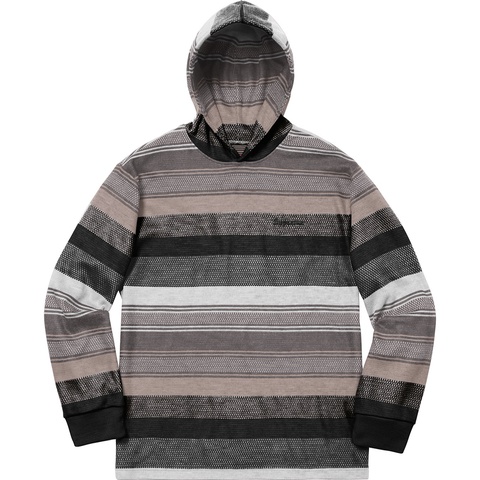 Supreme Knit Stripe Hooded L/S Top - Black