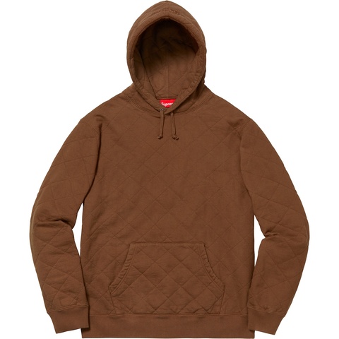 Supreme Quilted Hooded Sweatshirt - Brown