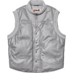 Supreme Supreme Schott Down Leather Vest Puffy Jacket (FW18) - Silver