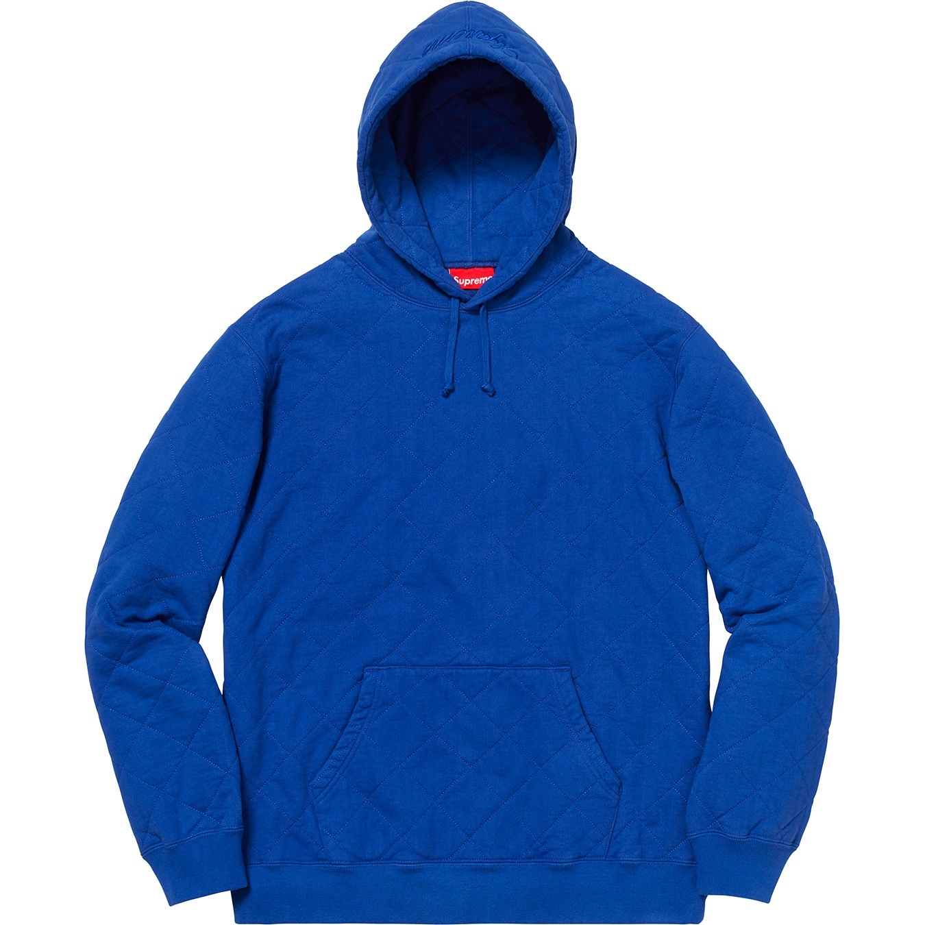 Supreme Quilted Hooded Sweatshirt (FW18) - Royal - $158