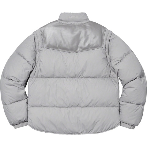Supreme Supreme®/Schott® Down Leather Vest Puffy Jacket - Silver