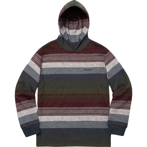 Supreme Knit Stripe Hooded L/S Top - Navy