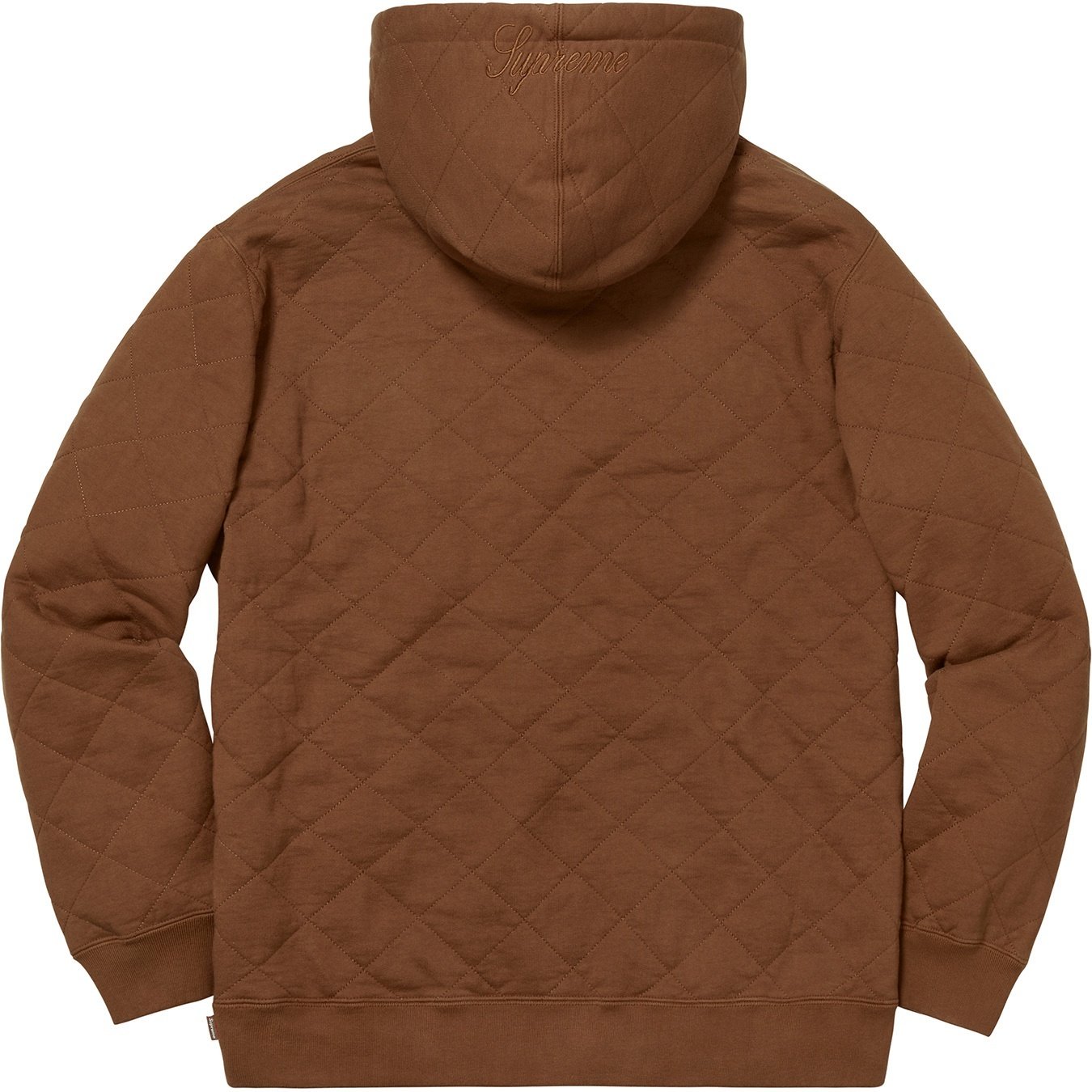 Supreme Quilted Hooded Sweatshirt (FW18) - Brown - $158