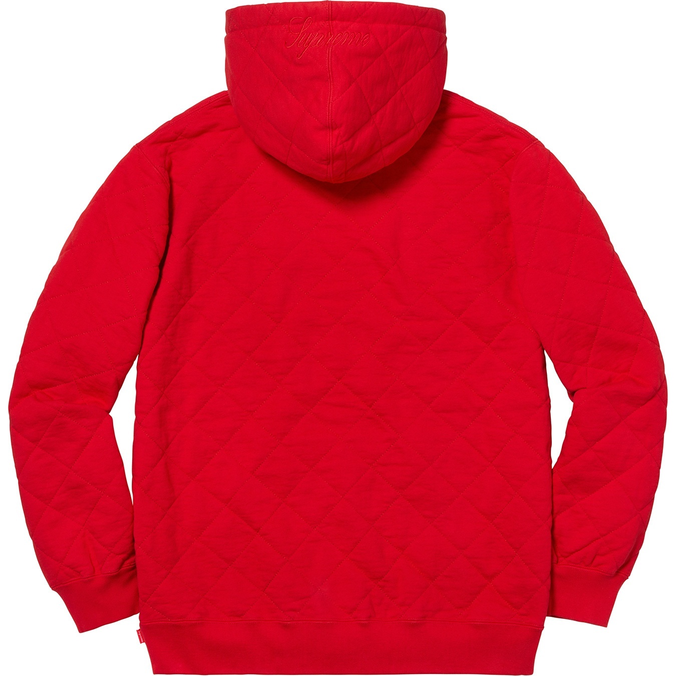 Supreme Quilted Hooded Sweatshirt (FW18) - Red - $158