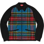 Supreme Plaid Front Zip Sweater (FW18) - Black