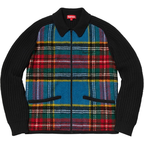 Plaid Front Zip Sweater - fall/winter 2018 - Supreme