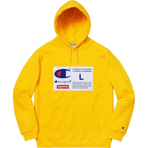 Supreme Supreme®/Champion® Label Hooded Sweatshirt - Yellow