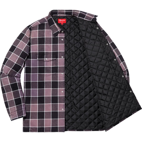 Supreme Quilted Faded Plaid Shirt - Black