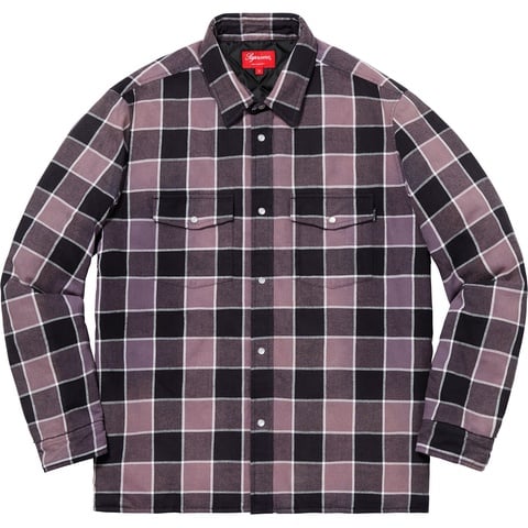 Supreme Quilted Faded Plaid Shirt - Black