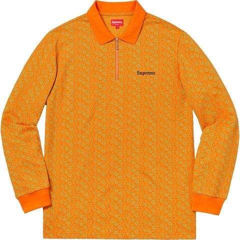 Floral Jacquard Zip L/S Polo - fall/winter 2018 - Supreme