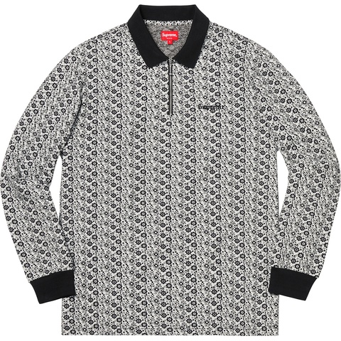 Floral Jacquard Zip L/S Polo - fall/winter 2018 - Supreme