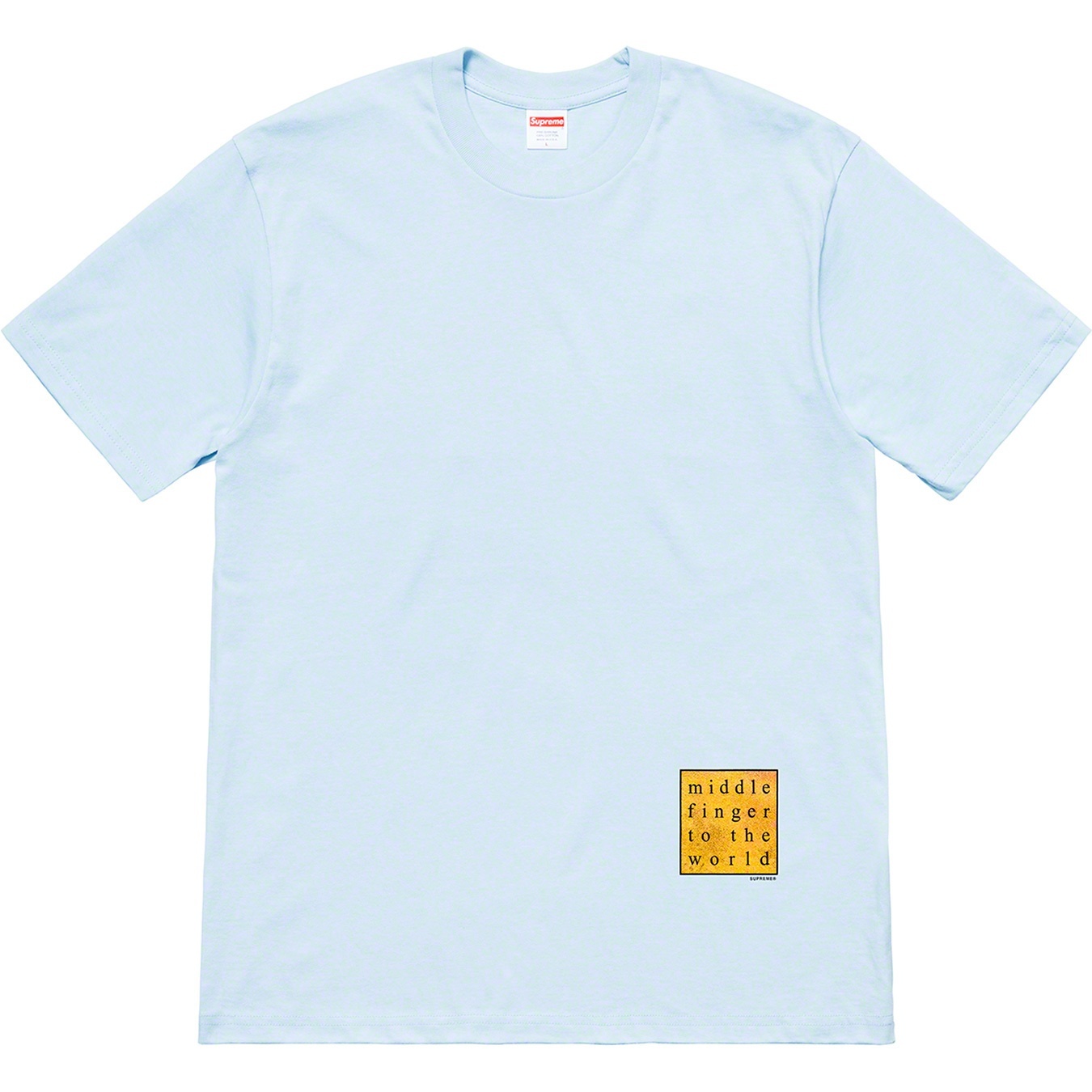 Supreme Middle Finger To The World Tee (SS19) - Light Blue - $38