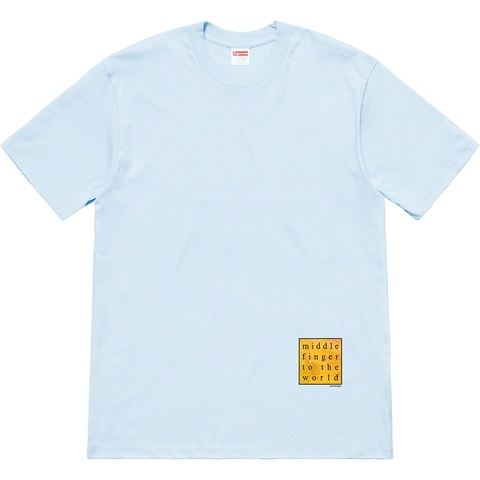Supreme Middle Finger To The World Tee - Light Blue