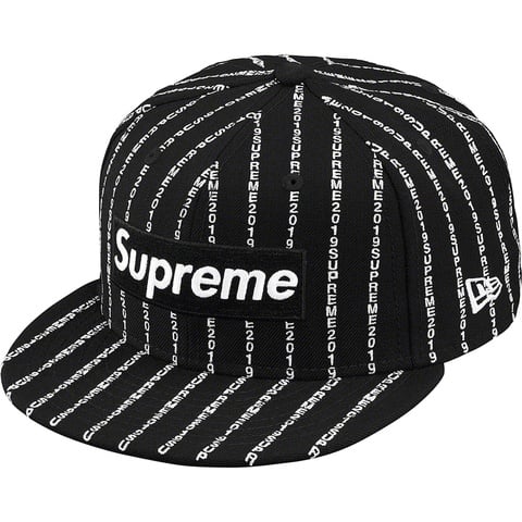 Supreme Text Stripe New Era 黒 5/8 Text Stripe New Era® - spring/summer 2019 - Supreme