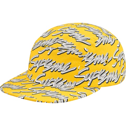 Supreme Signature Script Logo Camp Cap - Yellow