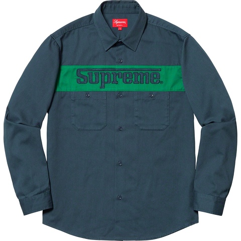 Supreme Racing Logo Work Shirt - Navy