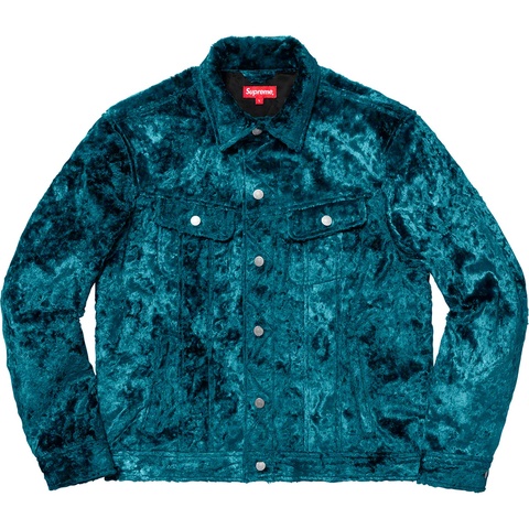 Supreme Fuzzy Pile Trucker Jacket - Teal