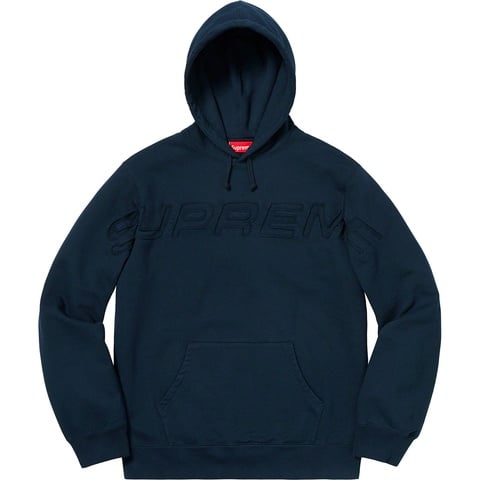 Supreme Set In Logo Hooded Sweatshirt - Navy