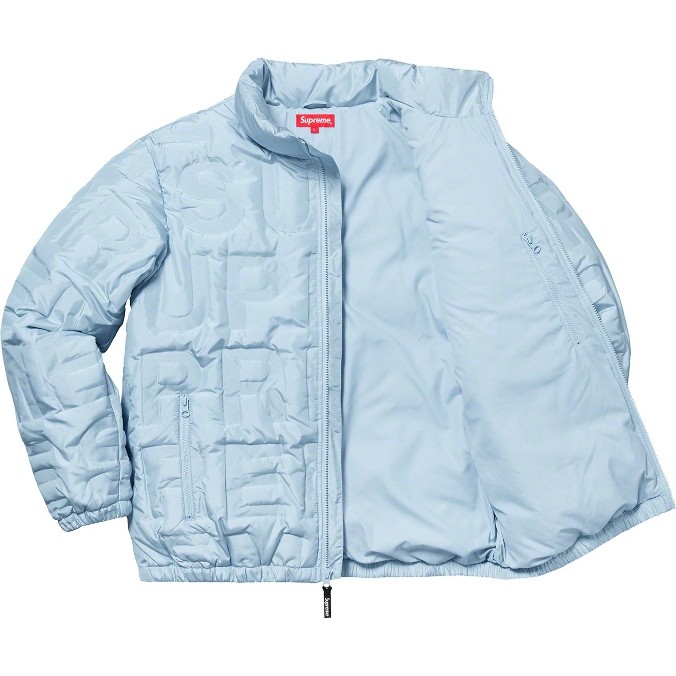 Supreme Bonded Logo Puffy Jacket (SS19) - Light Blue - $348
