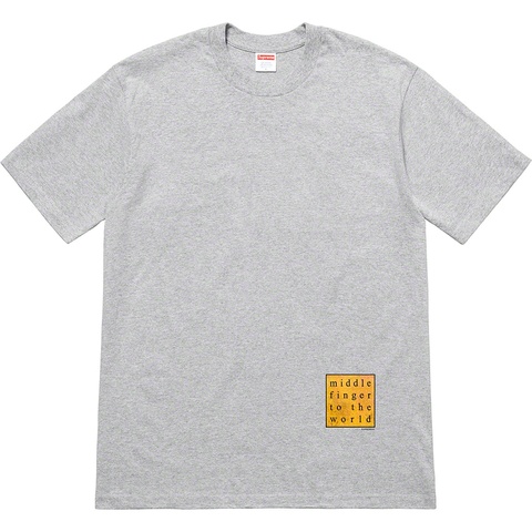 Supreme Middle Finger To The World Tee - Heather Grey