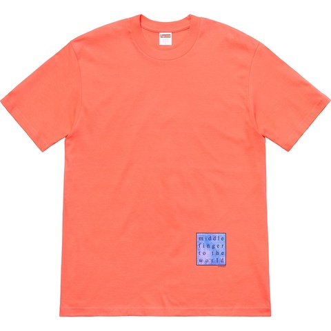 Supreme Middle Finger To The World Tee - Neon Orange