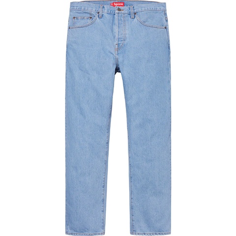 Supreme Washed Regular Jean - Washed Blue