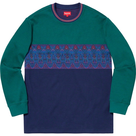 Supreme Paisley Stripe L/S Top - Navy