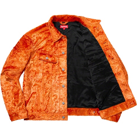 Supreme Fuzzy Pile Trucker Jacket - Orange
