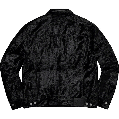 Supreme Fuzzy Pile Trucker Jacket - Black