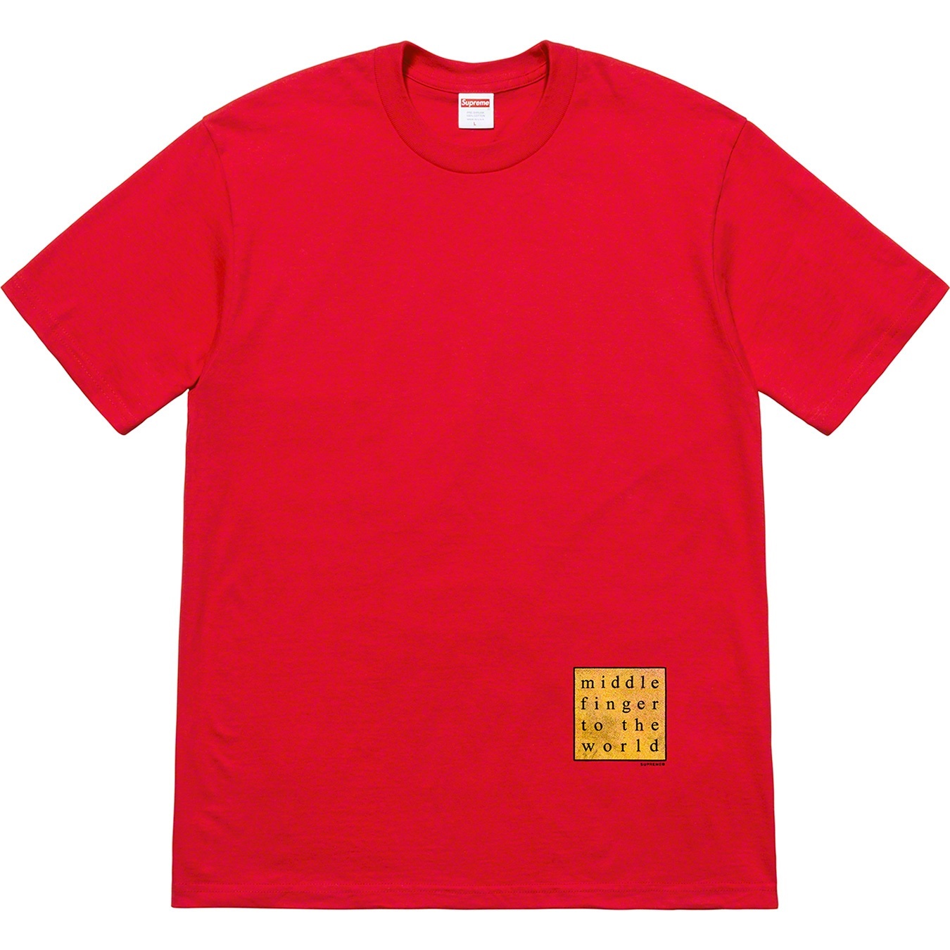 Supreme Middle Finger To The World Tee (SS19) - Red - $38