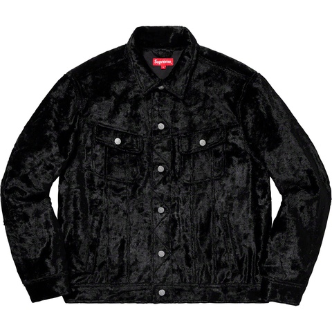 Supreme Fuzzy Pile Trucker Jacket - Black