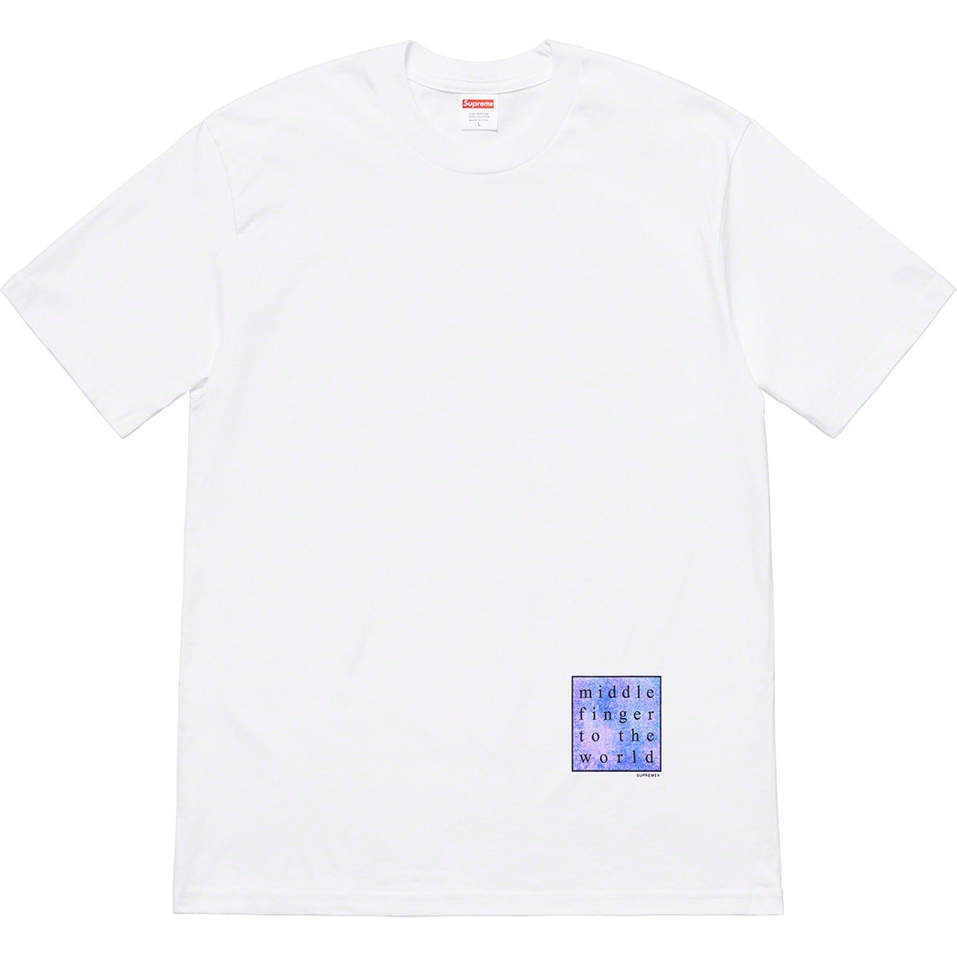 Supreme Middle Finger To The World Tee (SS19) - White - $38