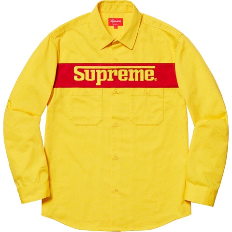 Supreme Racing Logo Work Shirt - Yellow