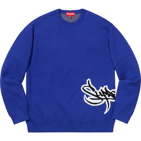 Supreme Tag Logo Sweater - Royal 