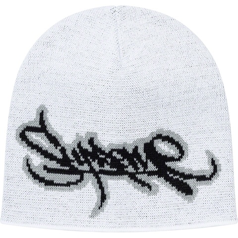 Supreme Tag Logo Beanie - White
