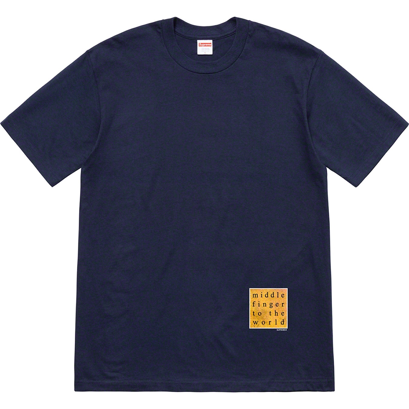 Supreme Middle Finger To The World Tee (SS19) - Navy - $38