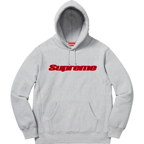 Supreme Chenille Hooded Sweatshirt - Heather Grey