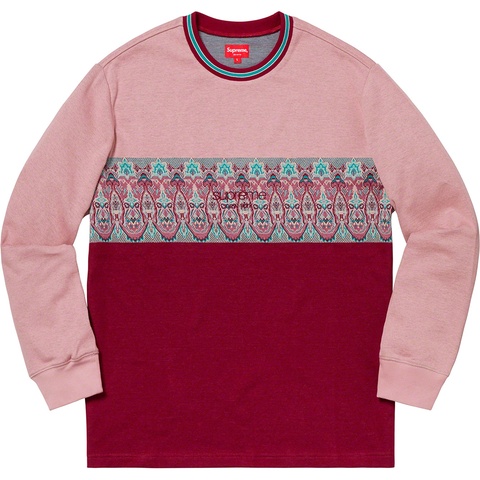 Supreme Paisley Stripe L/S Top - Maroon