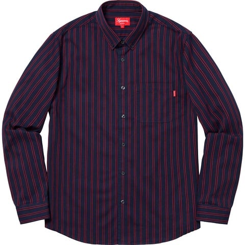 Supreme Stripe Twill Shirt - Navy