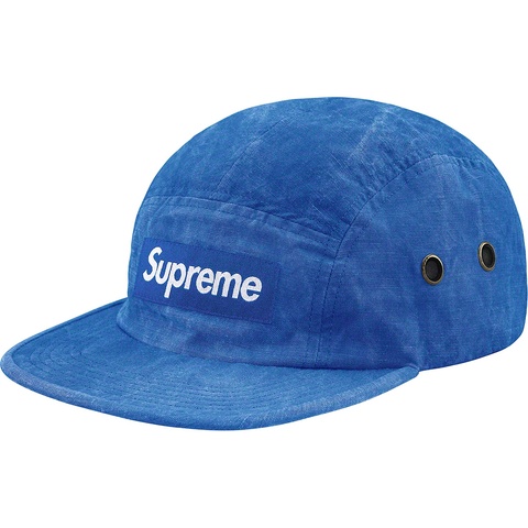 Supreme Washed Linen Camp Cap - Navy