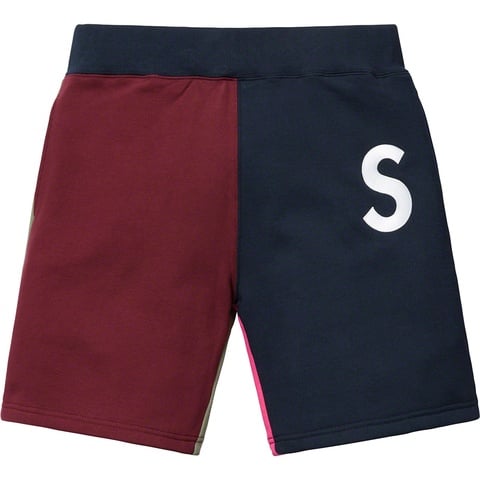 Supreme S Logo Colorblocked Sweatshort - Navy