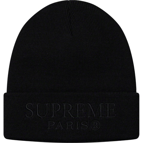 Supreme Tonal Logo Beanie - Black