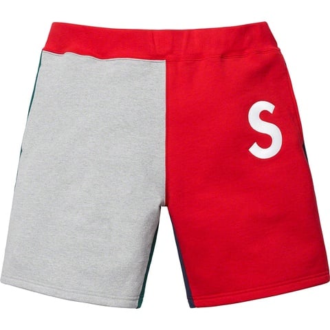Supreme S Logo Colorblocked Sweatshort - Red