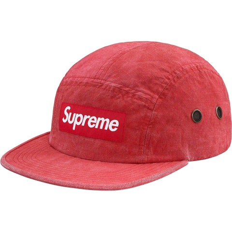 Supreme Washed Linen Camp Cap - Red